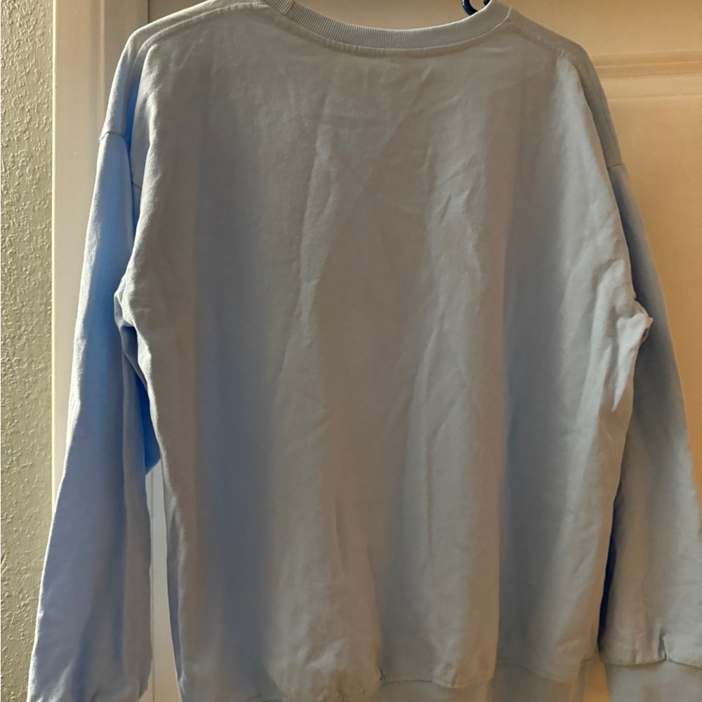 Light Blue Sweatshirt with Dachshund Print Women’s size Large Crew Neck - Picture 10 of 10